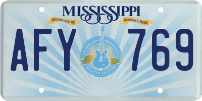 MS license plate AFY769