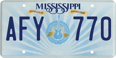 MS license plate AFY770