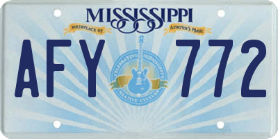 MS license plate AFY772