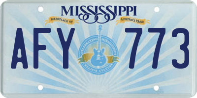 MS license plate AFY773