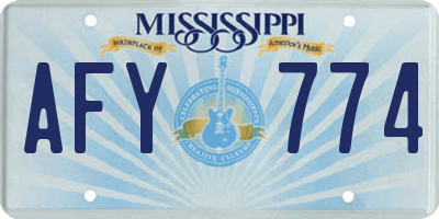 MS license plate AFY774