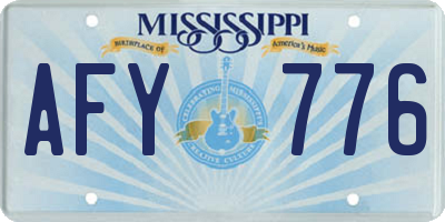 MS license plate AFY776