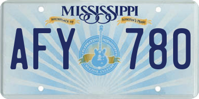 MS license plate AFY780