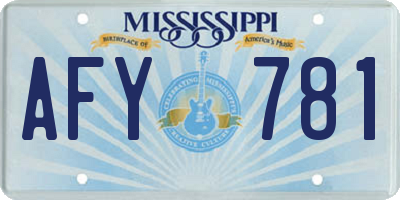 MS license plate AFY781