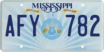 MS license plate AFY782