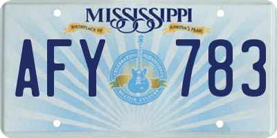 MS license plate AFY783