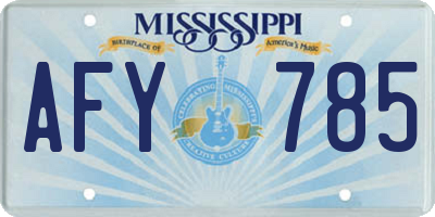 MS license plate AFY785