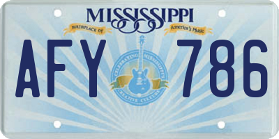 MS license plate AFY786