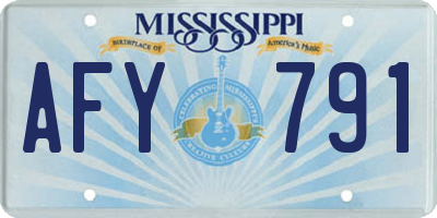 MS license plate AFY791