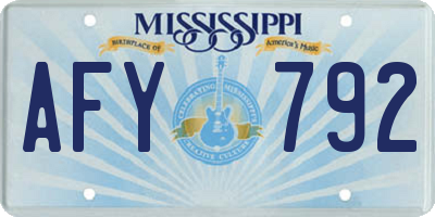 MS license plate AFY792
