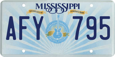 MS license plate AFY795