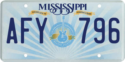 MS license plate AFY796