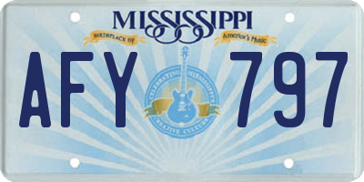 MS license plate AFY797