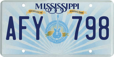 MS license plate AFY798