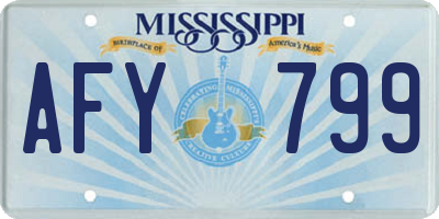 MS license plate AFY799
