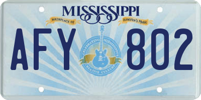 MS license plate AFY802
