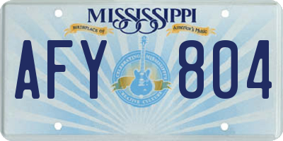 MS license plate AFY804