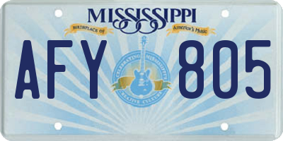 MS license plate AFY805