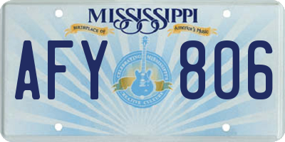 MS license plate AFY806