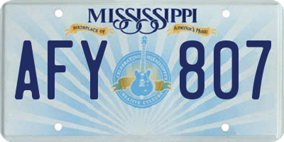 MS license plate AFY807