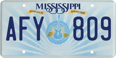 MS license plate AFY809