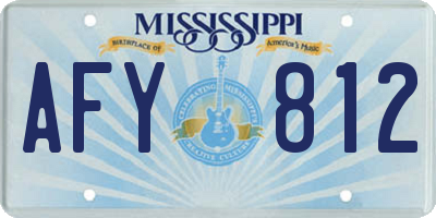 MS license plate AFY812