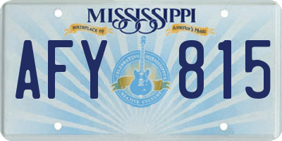 MS license plate AFY815