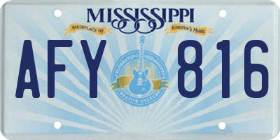 MS license plate AFY816