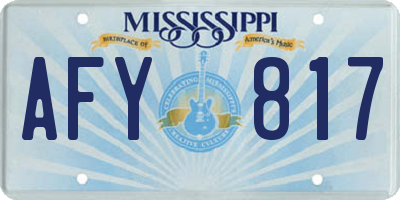 MS license plate AFY817