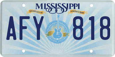 MS license plate AFY818