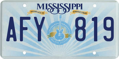 MS license plate AFY819