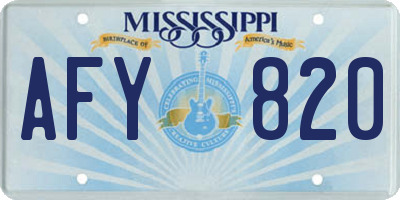 MS license plate AFY820