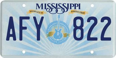 MS license plate AFY822