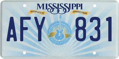MS license plate AFY831