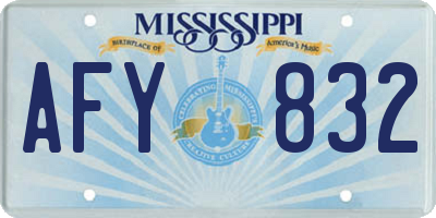 MS license plate AFY832