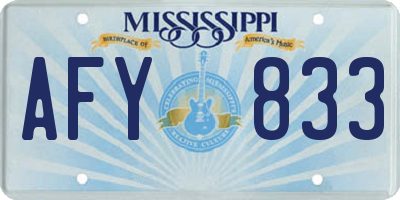 MS license plate AFY833