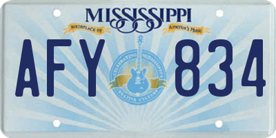 MS license plate AFY834