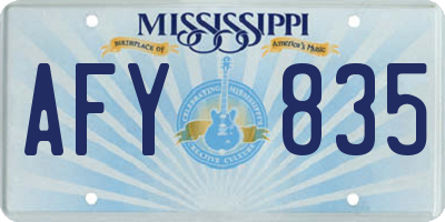 MS license plate AFY835