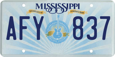 MS license plate AFY837