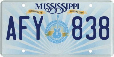 MS license plate AFY838