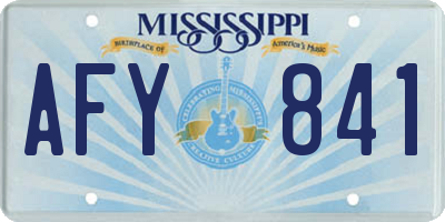 MS license plate AFY841