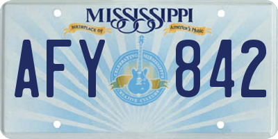 MS license plate AFY842