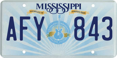 MS license plate AFY843
