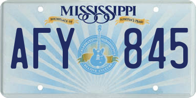 MS license plate AFY845