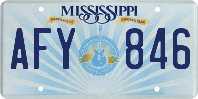 MS license plate AFY846