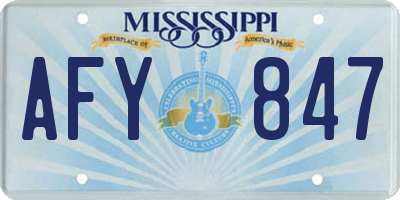 MS license plate AFY847
