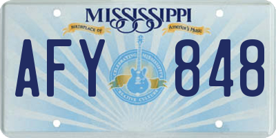 MS license plate AFY848