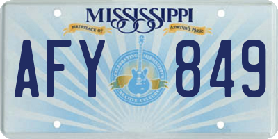 MS license plate AFY849