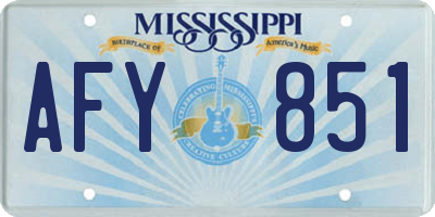 MS license plate AFY851
