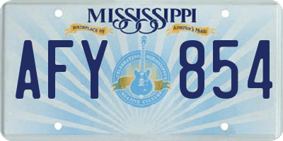 MS license plate AFY854